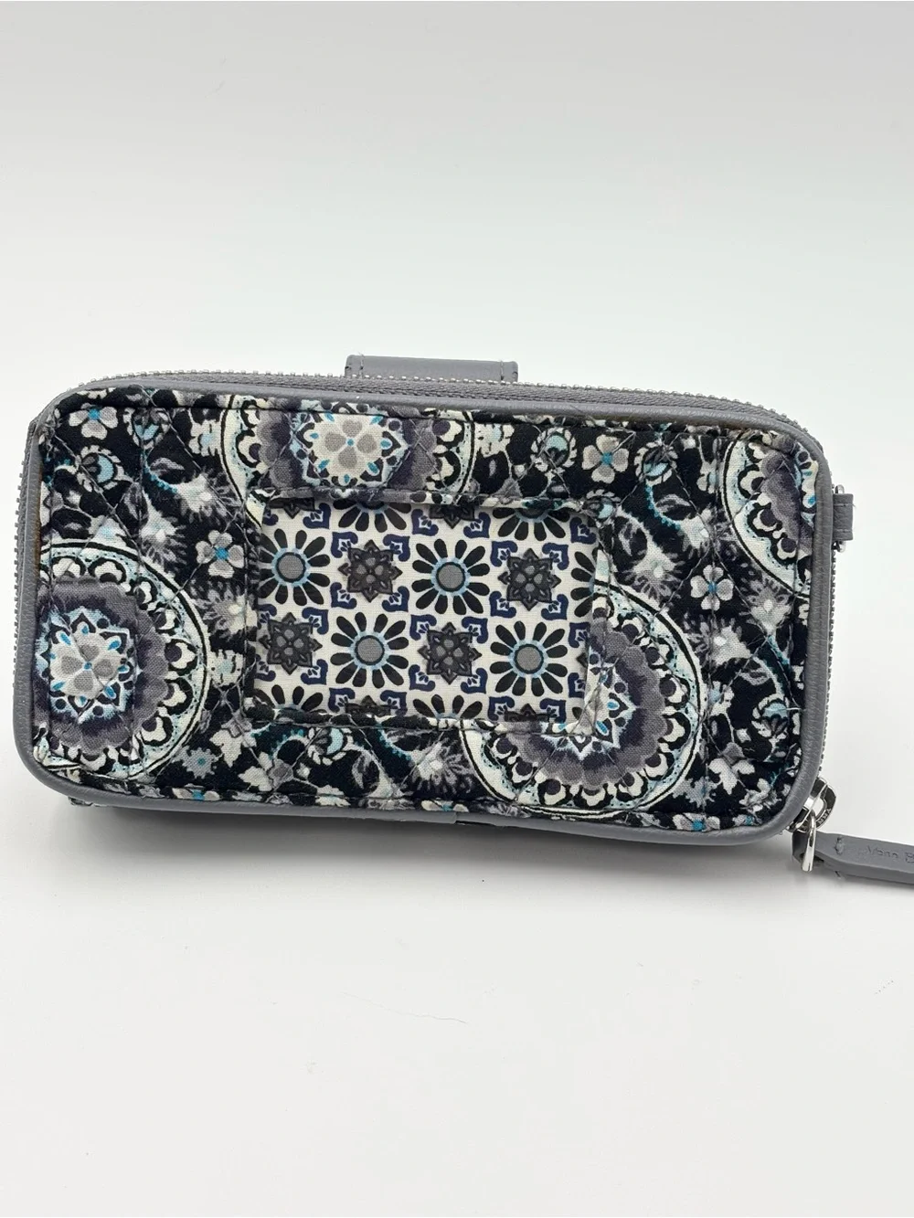 Vera Bradley Gray Floral Medallion Zip Wallet - Picture 3 of 10
